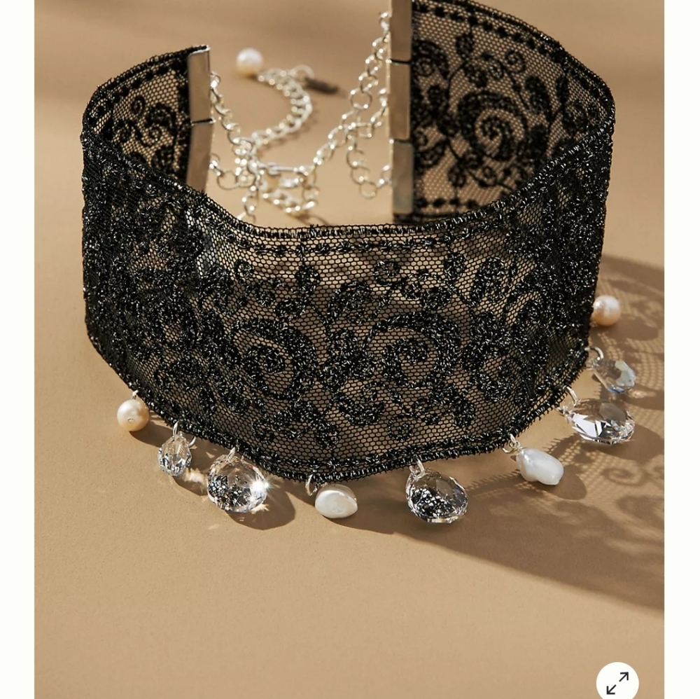 Chan Luu Adelaide Lace, Pearl & Crystal Choker